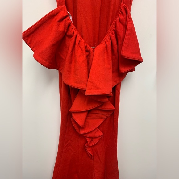 Escape Open Ruffle Back Evening Gown - Picture 3 of 9